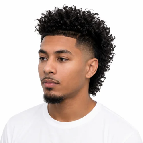 Asian modern mullet mohawk hairstyle