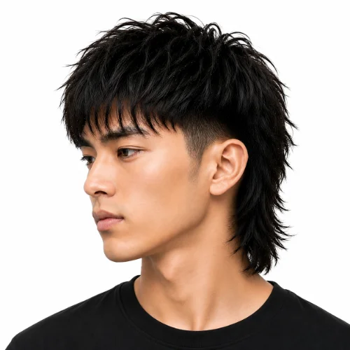 Asian Modern Mullet With Fringe And Layered Back