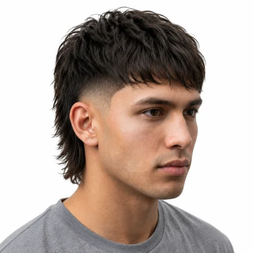 Asian modern mullet hairstyle for men