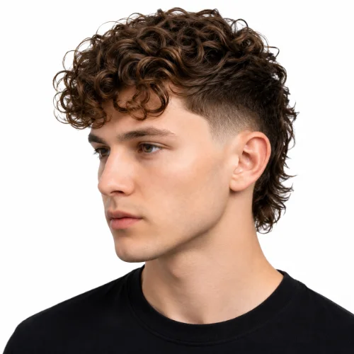 Modern Mullet Taper haircut with clean tapered sides and textured finish.
