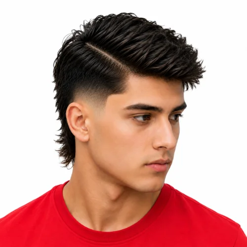 Modern Mullet Hairstyle for Straight Hair with sleek layers and longer back.