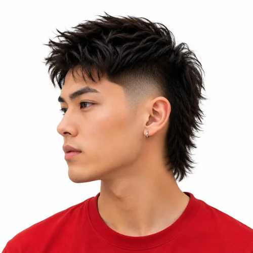 Modern Mullet Asian hairstyle with clean layers and a contemporary finish.