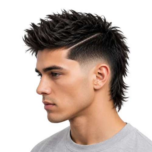 Messy Modern Mullet haircut with tousled texture and a relaxed finish.