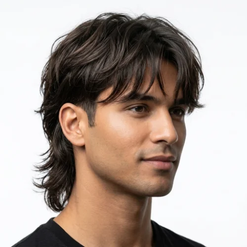Modern Mullet Buzz Cut with a short buzzed top and a longer back.