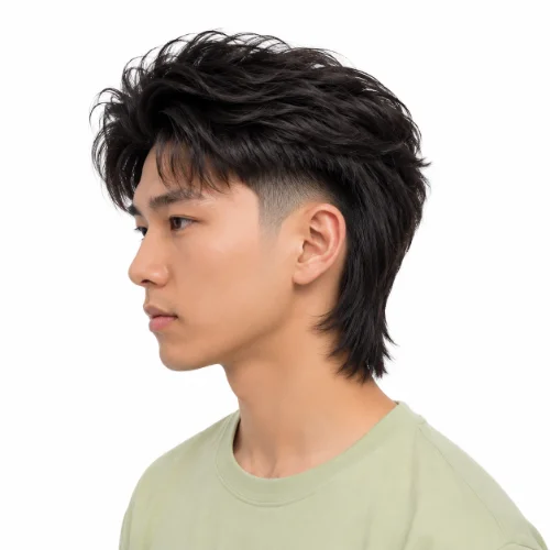 Asian Mullet Fade with Blowout