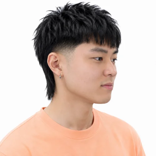 Asian Mullet Fade with Fringe