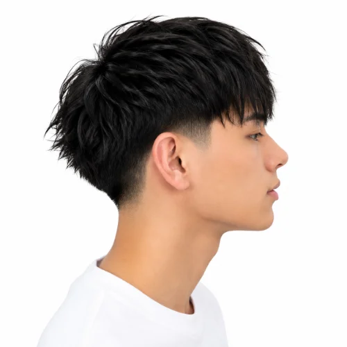 Asian man with a modern mullet and low fade haircut