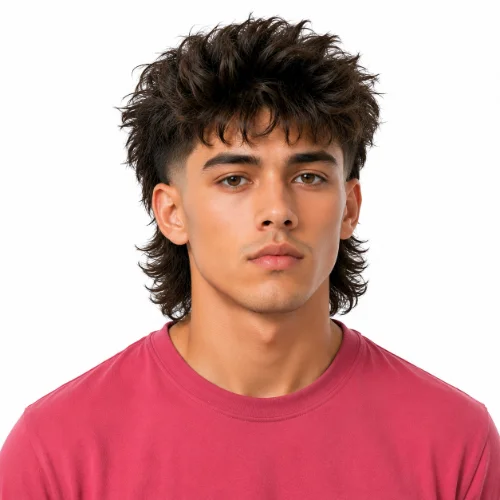 Blowout Taper Modern Mullet with voluminous textured layers, a clean taper fade, and a longer back