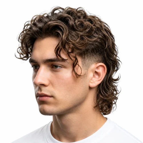 Long modern mullet featuring longer sides and curls