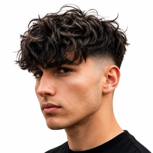 Asian man with a modern Asian mullet fade and blowout style