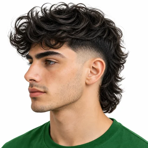 Low taper mullet with longer hair at the back