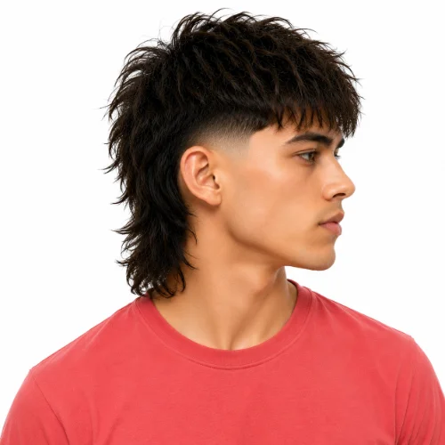 Mid Taper Modern Mullet with textured layers, a clean mid taper, and a longer back