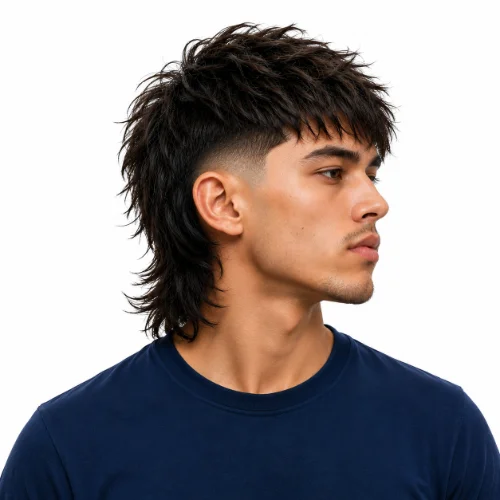 Modern Mullet Low Fade with textured layers, a clean low fade, and a longer back