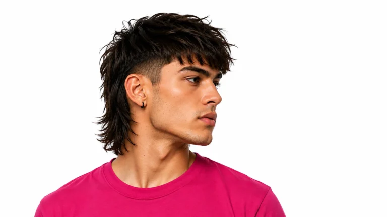 Modern Mullet Men hairstyle featuring textured layers and faded sides