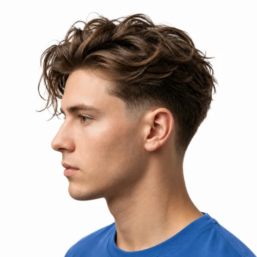 Wavy hair with a natural flow and modern mullet shape